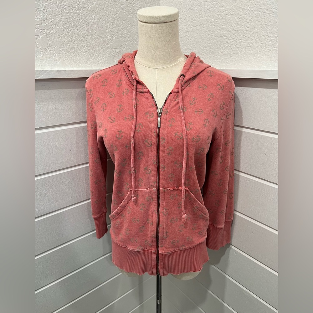 Vintage Free People 3/4 sleeve zip up